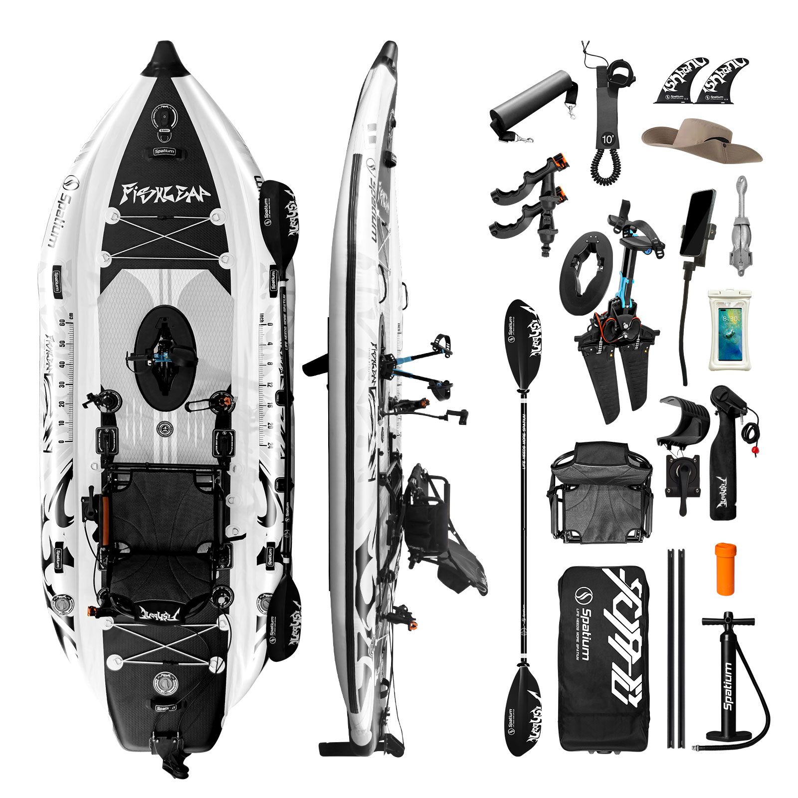 Fishing Kayak Seat - Spatium 11.5ft Kajak Wędkarski Nadmuchiwany z