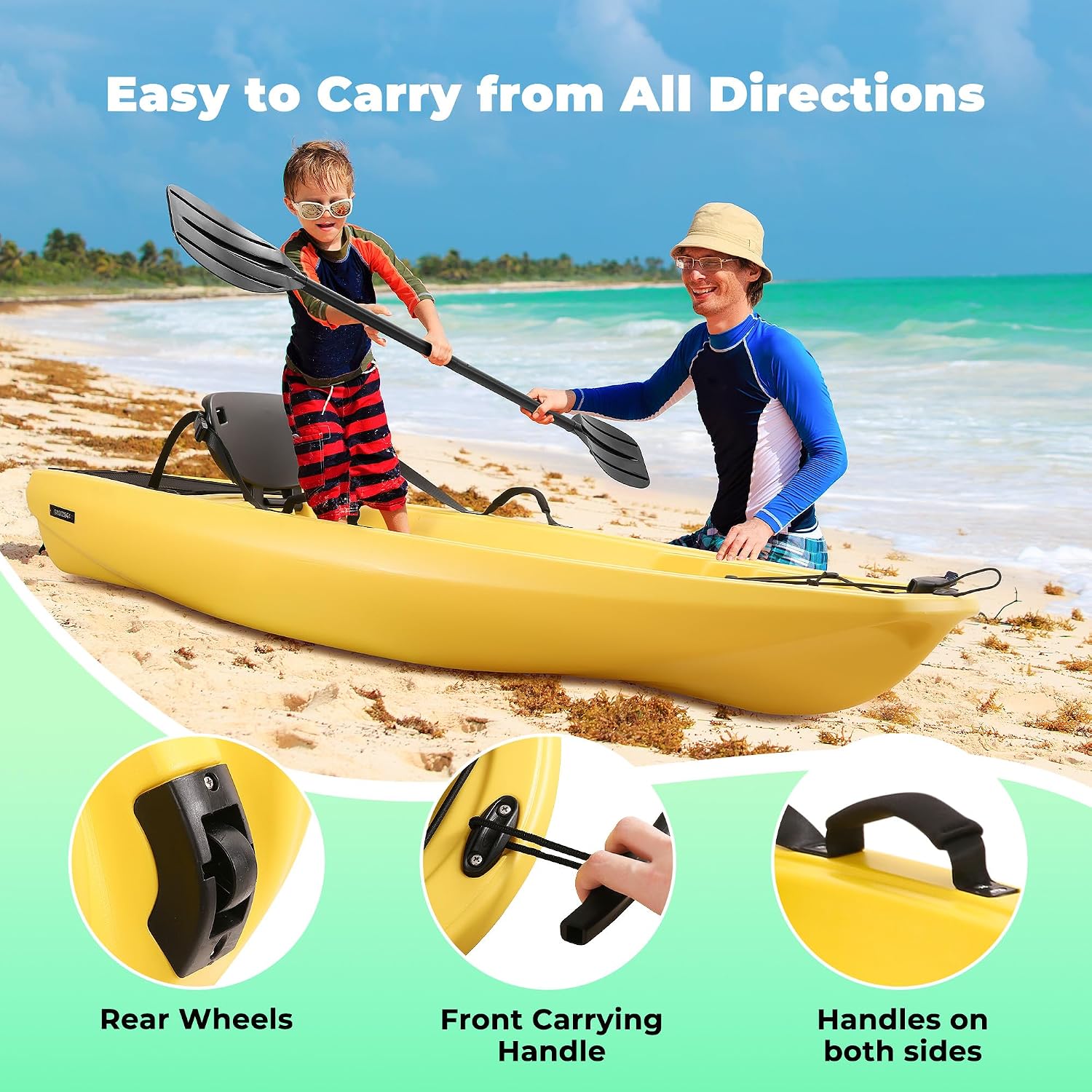 Kajak z wiosłem 6.5 FT, rekrea – Fishing Kayak Sit In recenzja i cena